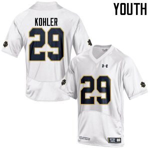 Notre Dame Fighting Irish Youth Sam Kohler #29 White Under Armour Authentic Stitched College NCAA Football Jersey ZOP4299FA
